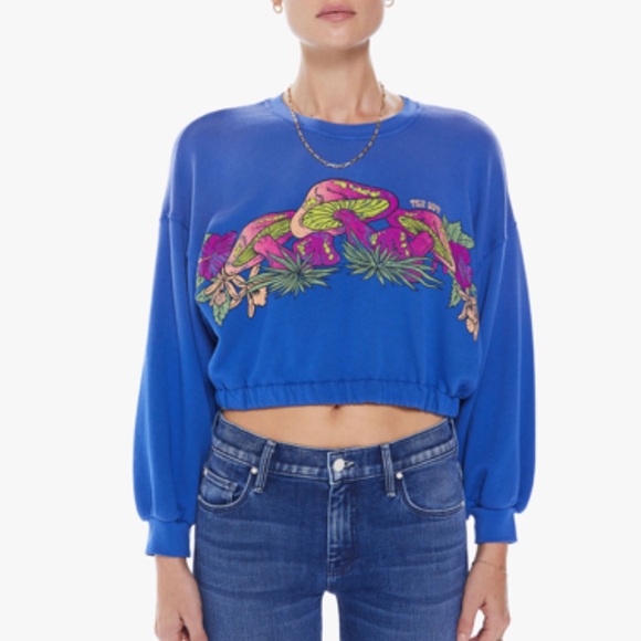 MOTHER | the drop square cinch sweatshirt sun trip | XS - Picture 3 of 8